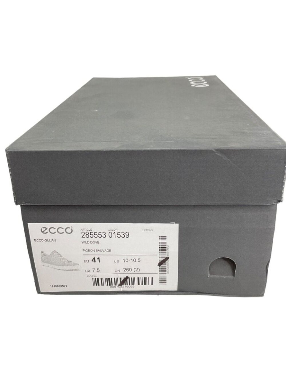 Ecco Shoes Women's Sz 41 US 10-10.5 Gillian Gray Leather Sneaker Point $180 Nib - Picture 10 of 11